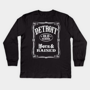 Detroit - Born and Raised Kids Long Sleeve T-Shirt